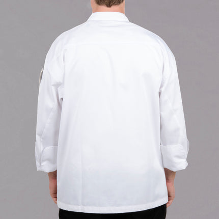 Áo bếp tay dài unisex Chef Revival Silver J002 trắng in tùy chỉnh nút logo bếp - 2X