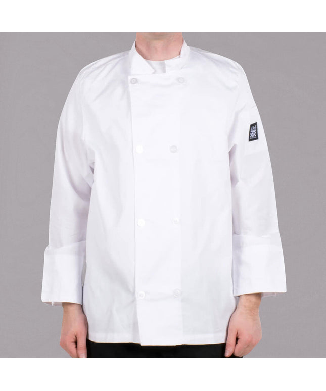 Áo đầu bếp tay dài Chef Revival Bronze Cool Crew J049 unisex trắng tùy chỉnh - M