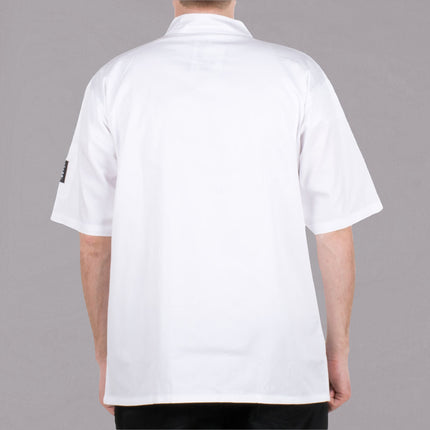 Áo bếp tay ngắn unisex có thể tùy chỉnh Chef Revival Bronze J105 màu trắng - 3XL