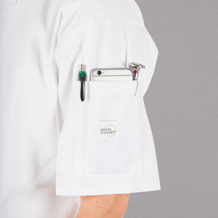 Áo bếp unisex tay ngắn Mercer Culinary Millennia M60013WH trắng, tùy chỉnh - size M