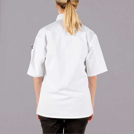 Áo bếp unisex tay ngắn Mercer Culinary Millennia M60013WH trắng, tùy chỉnh - size M