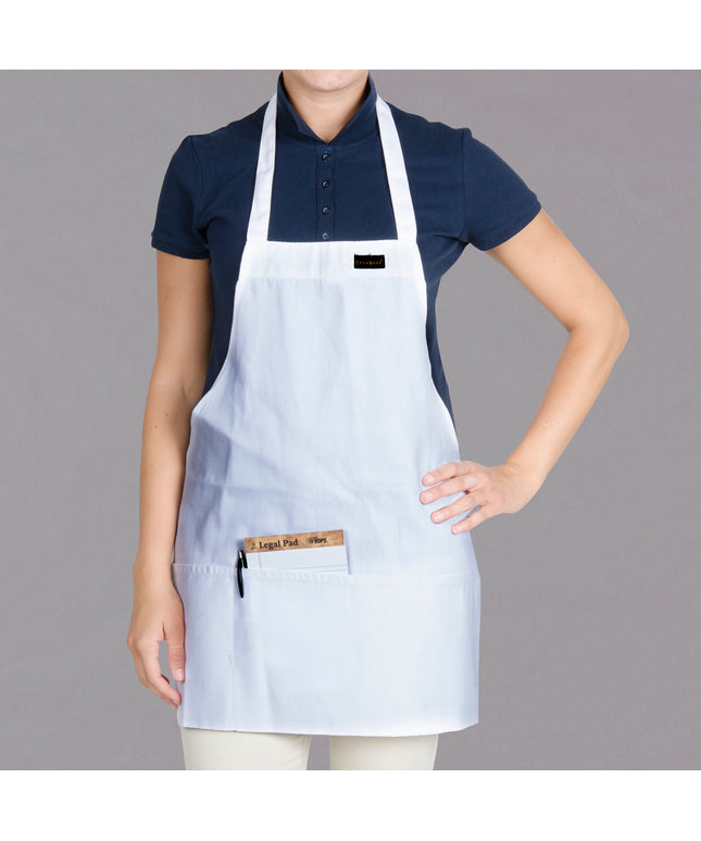 Tạp dề yếm ngắn vải poly-cotton có thể tùy chỉnh Chef Revival trắng, 1 túi