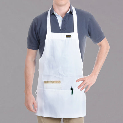 Tạp dề yếm ngắn vải poly-cotton có thể tùy chỉnh Chef Revival trắng, 1 túi