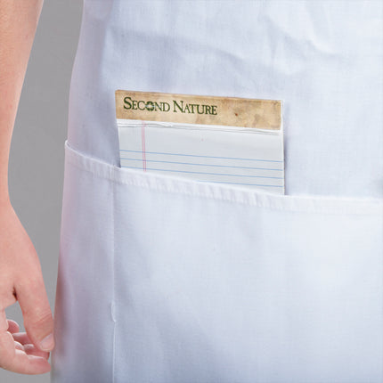 Tạp dề yếm ngắn vải poly-cotton có thể tùy chỉnh Chef Revival trắng, 1 túi