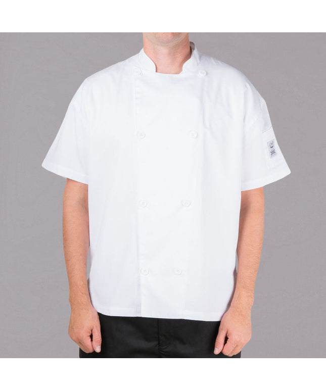 Áo bếp cộc tay lưng lưới Chef Revival Silver J205 màu trắng size L