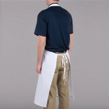 Tạp dề yếm vải cotton tiết kiệm có thể tùy chỉnh Chef Revival trắng, túi đựng bút