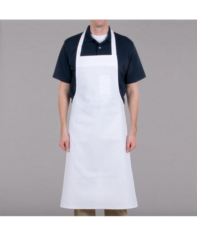 Tạp dề yếm vải cotton tiết kiệm có thể tùy chỉnh Chef Revival trắng, túi đựng bút