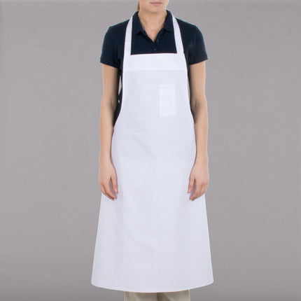 Tạp dề yếm vải cotton tiết kiệm có thể tùy chỉnh Chef Revival trắng, túi đựng bút