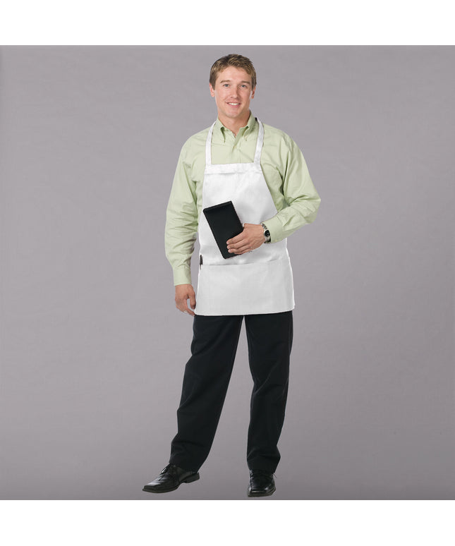 Tạp dề yếm ngắn vải poly-cotton có thể tùy chỉnh Chef Revival trắng, 3 túi