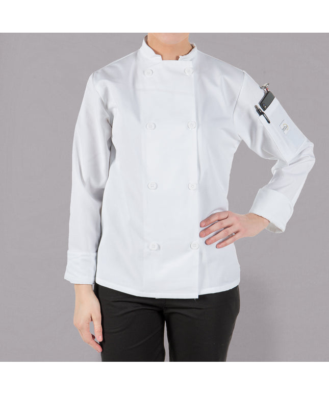 Áo bếp nữ dài tay tùy chỉnh màu trắng Mercer Culinary Millennia M60020WH - Size 2XL