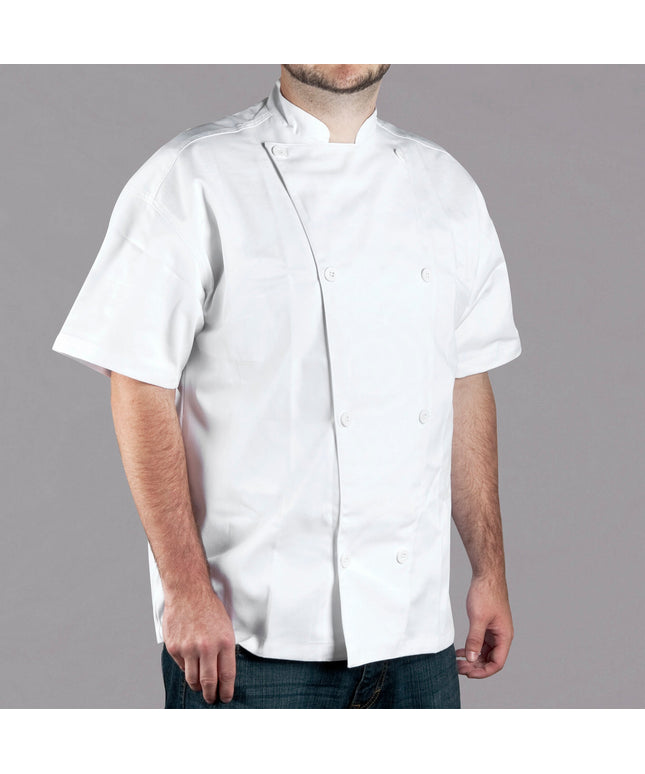Áo bếp tay ngắn unisex Chef Revival Silver J005 trắng in tùy chỉnh - 2X