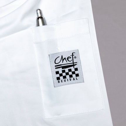 Áo bếp tay ngắn unisex Chef Revival Silver J005 trắng in tùy chỉnh - 2X