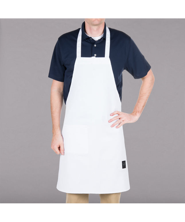 Tạp dề yếm dài vải poly-cotton có thể tùy chỉnh Chef Revival trắng, 1 túi
