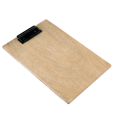 Kẹp thực đơn / bìa hóa đơn gỗ Menu Solutions WDCLIP-A màu óc chó cũ 14 x 22 cm