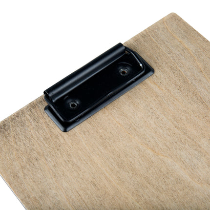 Kẹp thực đơn / bìa hóa đơn gỗ Menu Solutions WDCLIP-A màu óc chó cũ 14 x 22 cm
