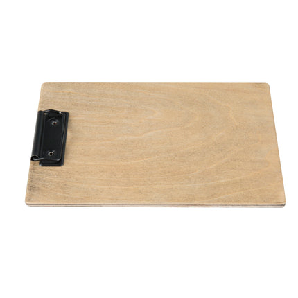 Kẹp thực đơn / bìa hóa đơn gỗ Menu Solutions WDCLIP-A màu óc chó cũ 14 x 22 cm