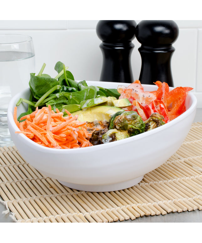 Tô melamine bầu dục trắng Elite Global Solutions Zen JW1409 1,2 lít - Thùng 6 cái