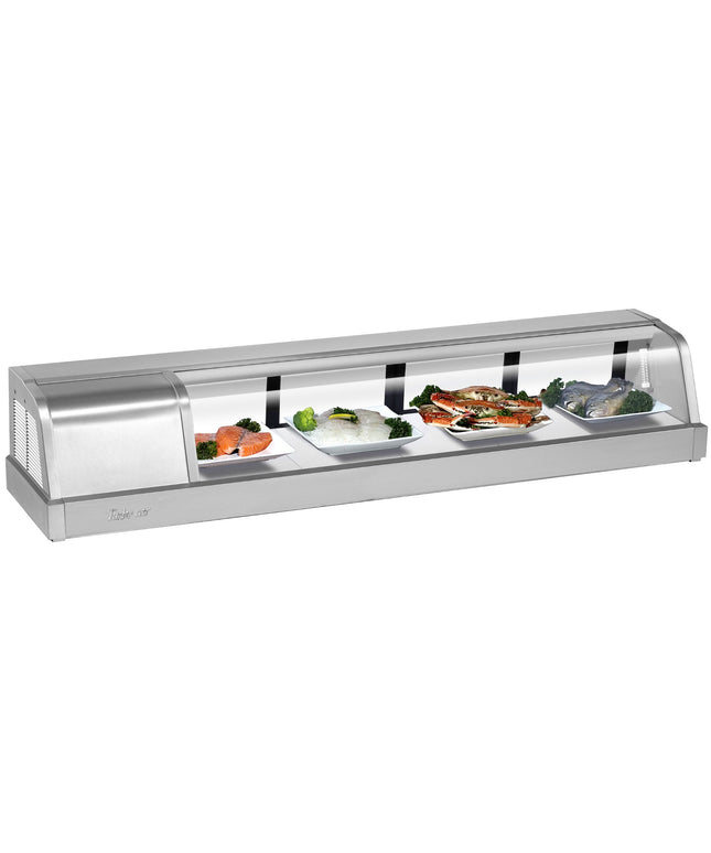Tủ trưng bày sushi lạnh Turbo Air SAK60L-N thép không gỉ kính cong 152 cm - máy nén bên trái