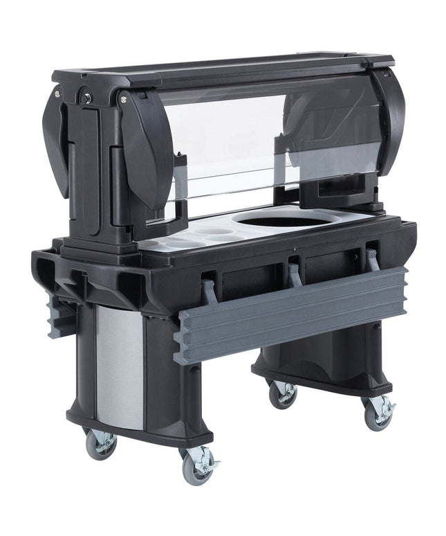 Quầy salad / thực phẩm Cambro VBR6110 màu đen 183 cm Versa với bánh xe tiêu chuẩn