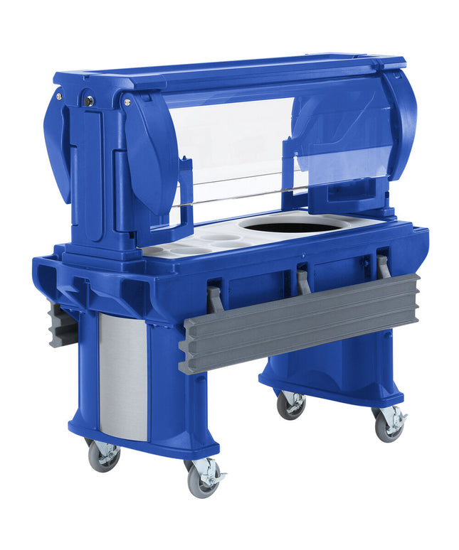 Quầy salad di động Cambro VBR6186 Versa xanh navy 1,8 m bánh xe tiêu chuẩn