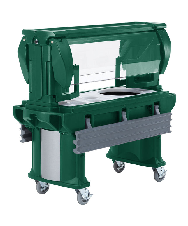 Quầy salad di động Cambro VBR6519 xanh lá 1,8 m quầy thức ăn/salad Versa với bánh xe tiêu chuẩn