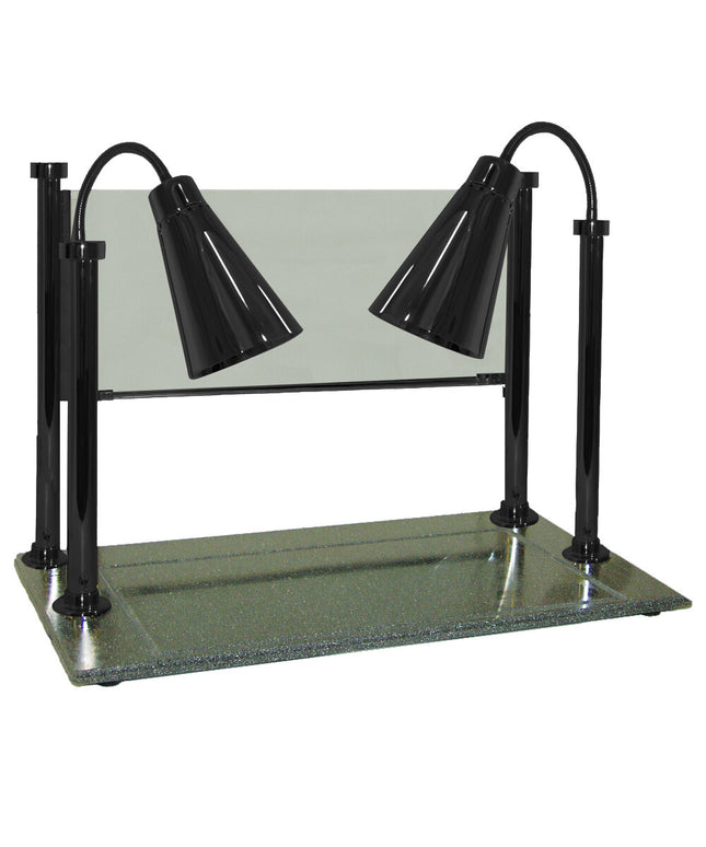 Trạm cắt thịt Hanson Heat Lamps CD/900/ST/B kép Lamp 50,8 cm x 91,4 cm đen cắt thịt trạm Synthetic đá granite chân đế và