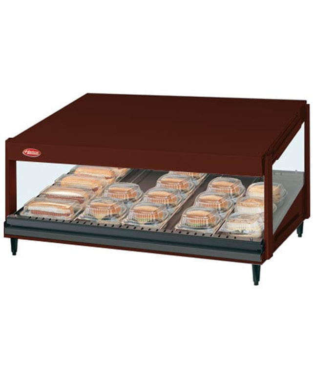 Tủ trưng bày giữ nóng kệ nghiêng Hatco GRSDS-60 Glo-Ray đồng cổ 152 cm - 120V