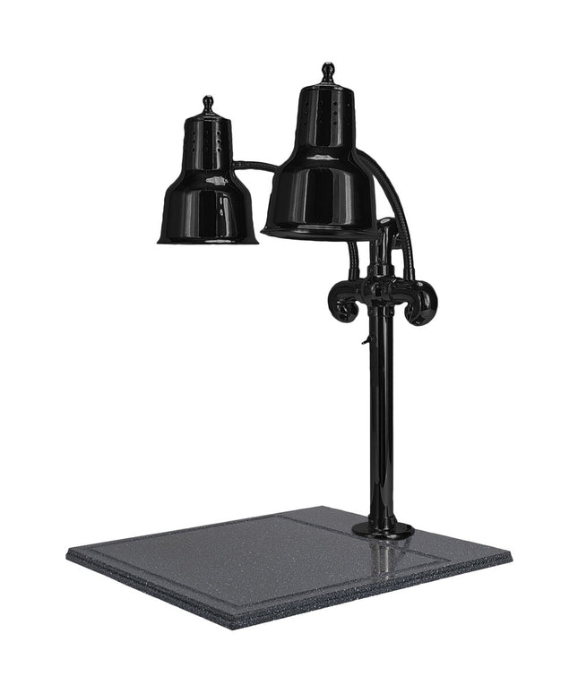 Quầy cắt thịt hai bóng đèn Hanson Heat Lamps DLM/BB/B 46 x 51 cm màu đen với đế granite tổng hợp