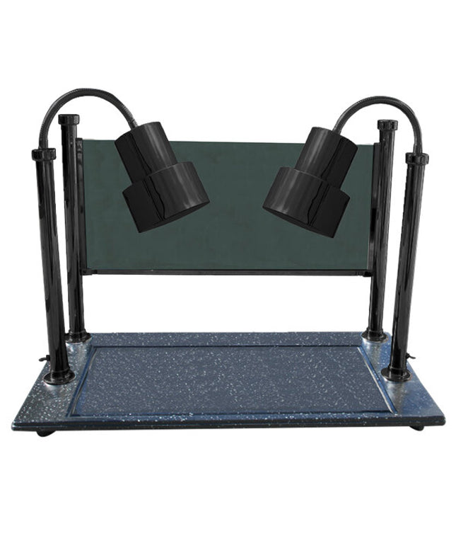 Trạm cắt thịt Hanson Heat Lamps CD/200/ST/B đèn sưởi đôi 51 x 91 cm màu đen kèm đế đá granite tổng hợp và tấm chắn kính