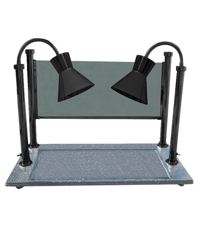 Quầy pha lóc thịt hai bóng đèn Hanson Heat Lamps CD/300/ST/B 51 x 91 cm màu đen, đế đá granite tổng hợp và kính chắn giọ