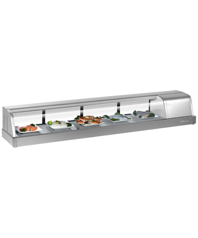 Tủ mát trưng bày sushi kính cong thép không gỉ Turbo Air SAK-70R-N 178 cm - máy nén bên phải