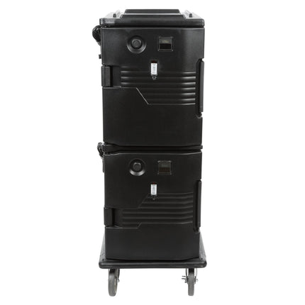 Thùng giữ nhiệt thực phẩm Cambro UPCH800110 Ultra Camcart® đen điện Hot thực phẩm tủ giữ nóng in Fahrenheit - 110V