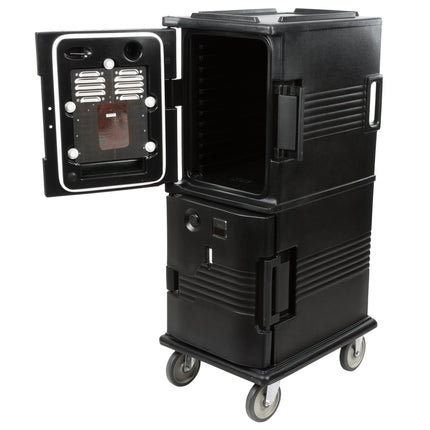 Thùng giữ nhiệt thực phẩm Cambro UPCH800110 Ultra Camcart® đen điện Hot thực phẩm tủ giữ nóng in Fahrenheit - 110V