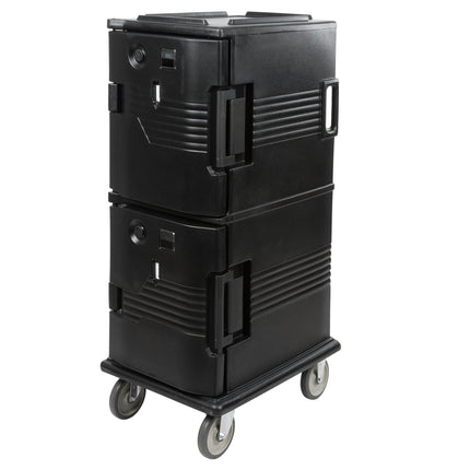 Thùng giữ nhiệt thực phẩm Cambro UPCH800110 Ultra Camcart® đen điện Hot thực phẩm tủ giữ nóng in Fahrenheit - 110V