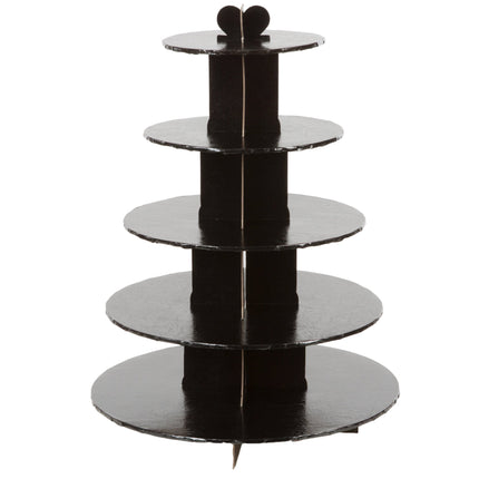 Kệ trưng bày cupcake 5 tầng dùng một lần Enjay CS-5T-BLACK màu đen - Thùng 6 cái