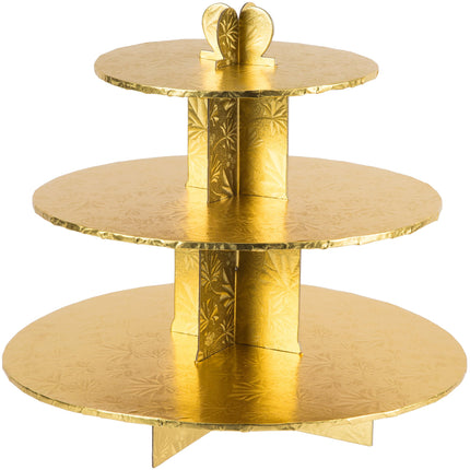 Kệ trưng bày cupcake 3 tầng dùng một lần màu vàng gold Enjay CS-GOLD - Thùng 6 cái
