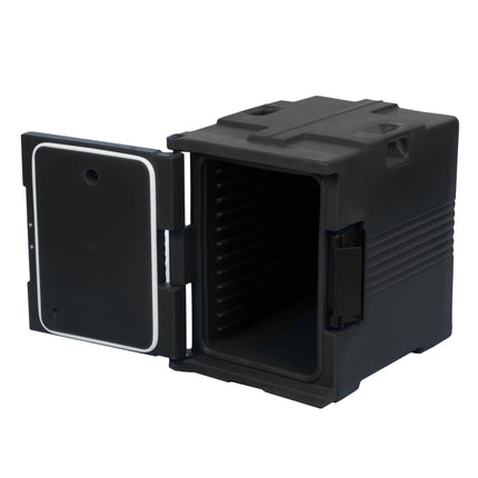 Hộp vận chuyển thực phẩm giữ nhiệt Cambro Ultra Pan Carrier màu đen nạp trước - Chứa tối đa 6 khay cỡ đầy đủ