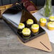 Hộp cupcake tulip Enjay B-TULIPQUADBLACK 20,3 x 20,3 x 16,5 cm đen kèm khay lót 4 ngăn - Thùng 100 cái
