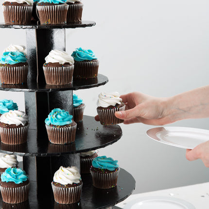 Kệ trưng bày cupcake 5 tầng dùng một lần Enjay CS-5T-BLACK màu đen - Thùng 6 cái