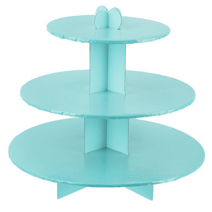 Kệ bánh cupcake dùng một lần 3 tầng Enjay CS-BLUE màu xanh - Thùng 6 cái