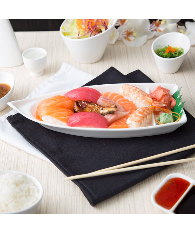 Thuyền sushi sứ trắng 10 Strawberry Street WTR-SUSHIBT Whittier 30 x 13 cm - Thùng 24 cái