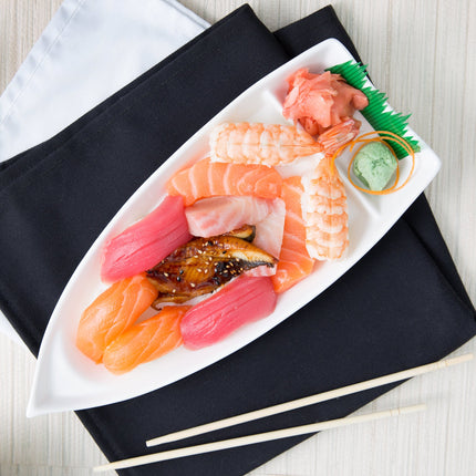 Thuyền sushi sứ trắng 10 Strawberry Street WTR-SUSHIBT Whittier 30 x 13 cm - Thùng 24 cái