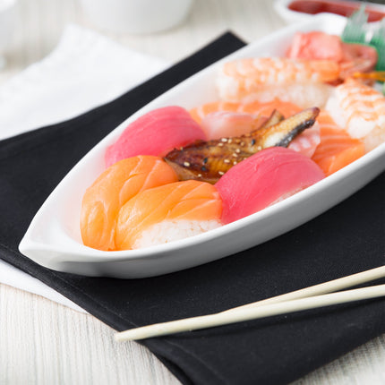 Thuyền sushi sứ trắng 10 Strawberry Street WTR-SUSHIBT Whittier 30 x 13 cm - Thùng 24 cái