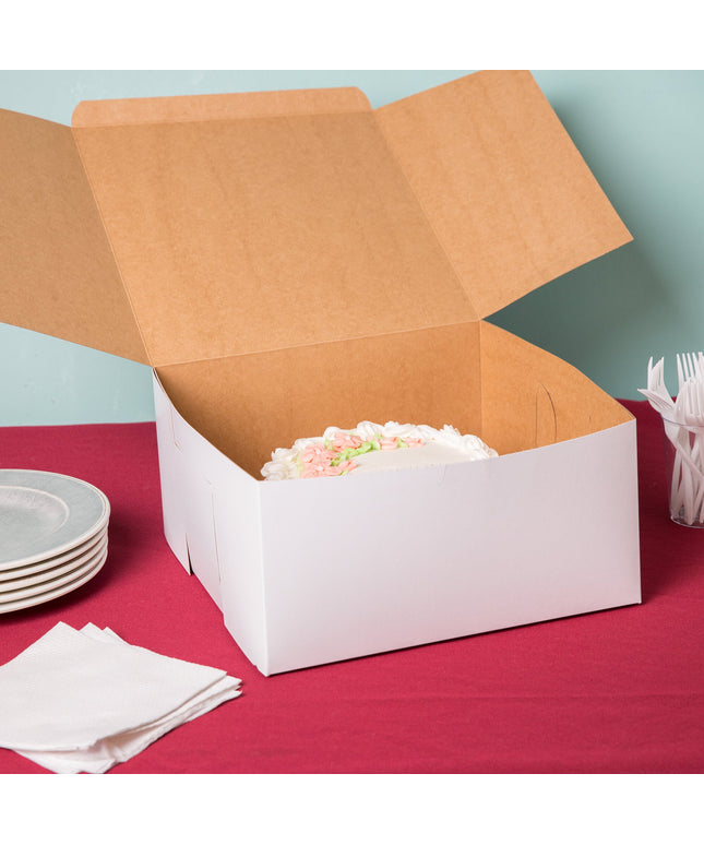Hộp bánh kem / bánh ngọt tùy chỉnh màu trắng 30 x 30 x 15 cm - Gói 10 cái