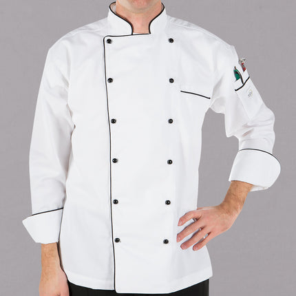 Dải nút bấm xỏ qua Mercer Culinary M62996BK màu đen cho áo bếp Renaissance unisex cỡ 2XL - Gói 2 cái