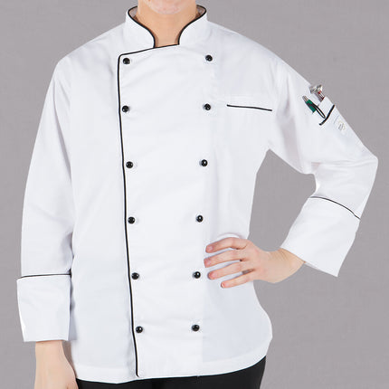 Dải nút cài đen Mercer Culinary M62997BK cho áo đầu bếp nữ Renaissance size 2X - Gói 2 cái
