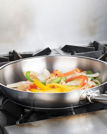 Chảo Rán Vollrath 3811 Optio™ Thép Không Gỉ 28 cm Tay Cầm Kim Loại Rỗng - Dùng Cho Bếp Từ