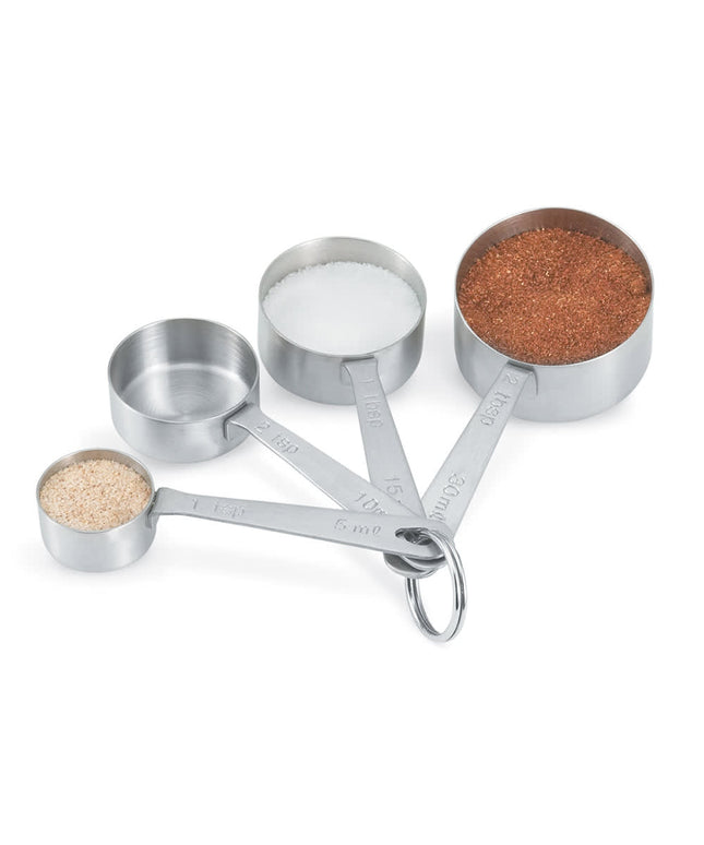 Bộ 4 Thìa Đo Lường Thành Thẳng Vollrath 46589 1 Tsp - 2 Tbsp Thép Không Gỉ 18 Ga
