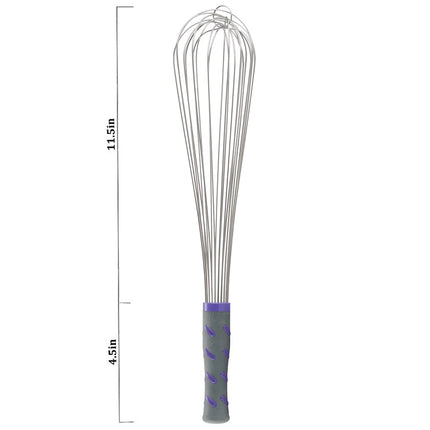 Phới Đánh Trứng Piano Vollrath 47005 40.6 cm Tay Cầm Nylon Tím Thép Không Gỉ