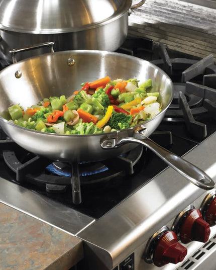 Chảo Xào Vollrath 49418 Miramar® 30.5 cm Thép Không Gỉ Đáy Nhôm - Sử Dụng Bếp Từ